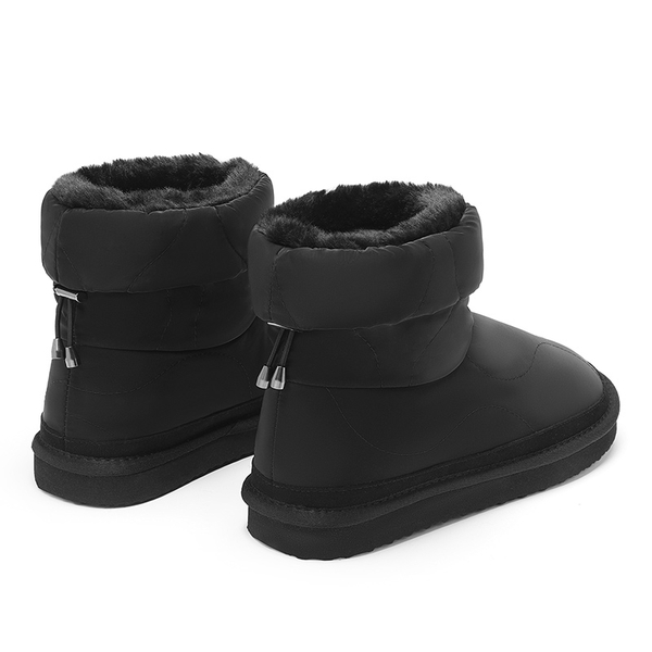 Faux Fur Lined Snow Boots - BLACK - 4
